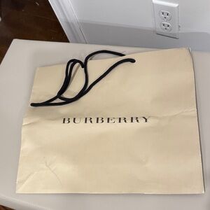 Burberry Cream Tote with Black Handles